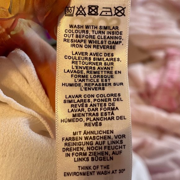 🔥 asos | White Crepe Chiffon Surplice Peasant Blouse Sz 14 NWT - Picture 11 of 11